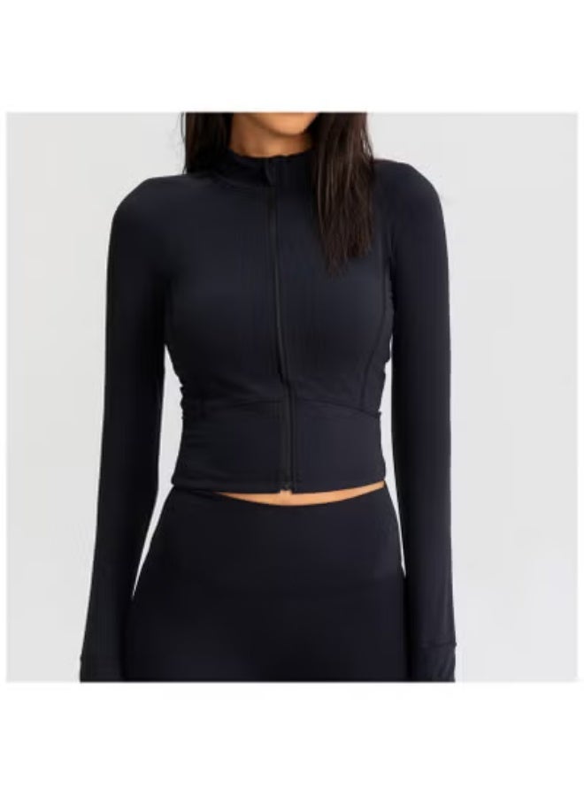 Alo Yoga ALO Sport Coat Women's tight yoga wear quick-drying long-sleeved top Zipper cardigan Running fitness jacket - Image 2